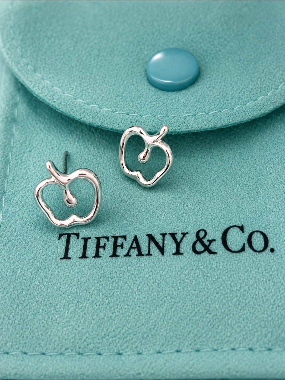 Tiffany & Co. Sterling Silver Apple Studs|Elsa Perriti